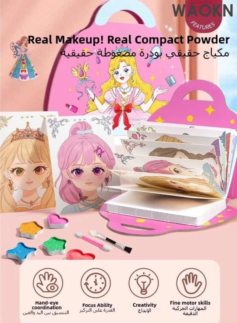 دبليو أيه أو كي أن مجموعة مكياج للأطفال للبنات، ألعاب أميرات، مجموعة مستحضرات تجميل حقيقية قابلة للغسل، مجموعات مكياج للبنات، ألعاب مكياج وهدايا عيد ميلاد للبنات، مناسبة للأعمار من 3 إلى 12 سنة، للجنسين، لون وردي. - Image 4